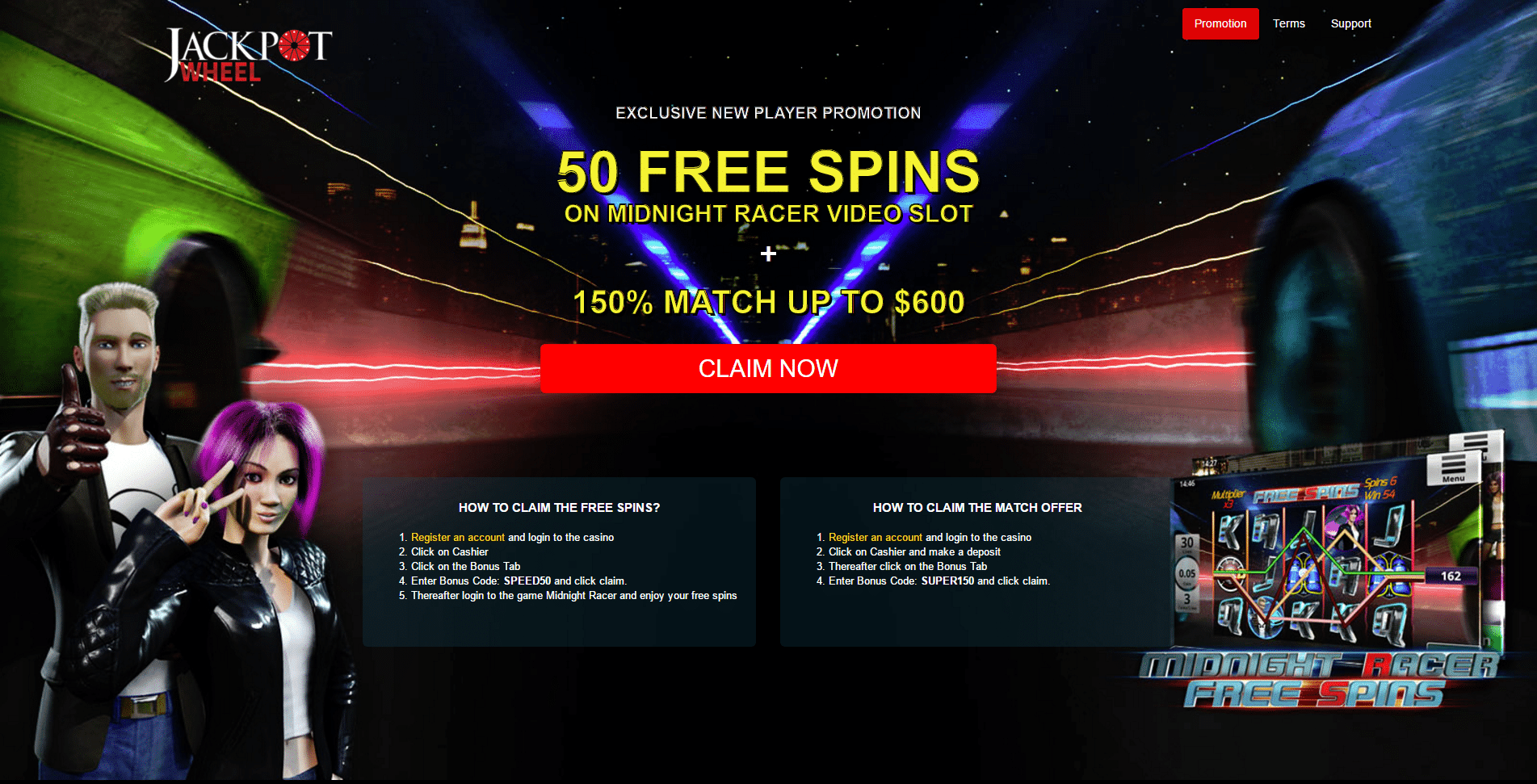 Jackpot Wheel 50 FREE Spins and 150 Match Bonus Casino Bonus Codes 365