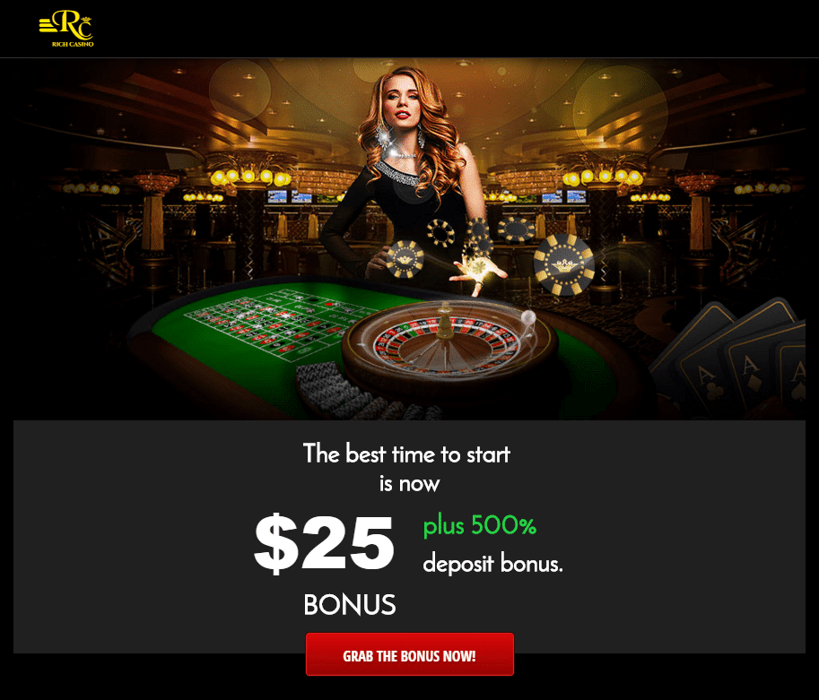 Rich Casino 500% Welcome Bonus for first 5 Deposits