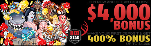 Red Stag Casino - 400% bonus up to $4000