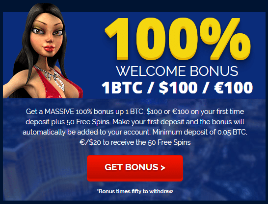 BetChain Bitcoin Casino 100% Welcome Bonus 1 BTC