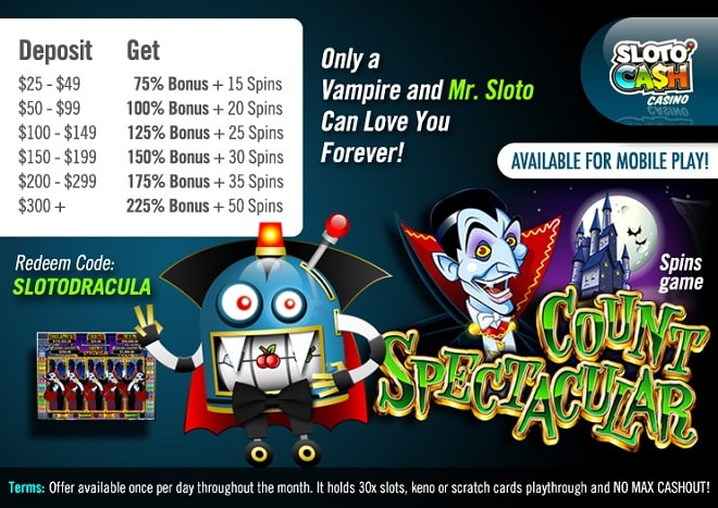 SlotoCash Online Casino Count Spectacular Daily Free Spins