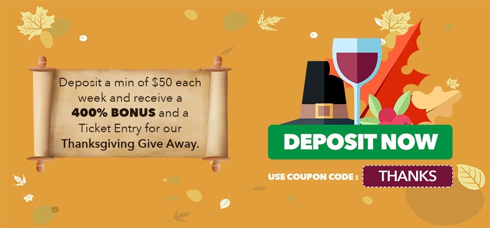 Hallmark Casino $7777 Sign Up Bonus Thanksgiving THANKS Betsoft