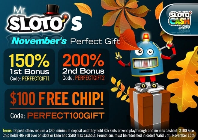 Slotocash Casino November Perfect Gift