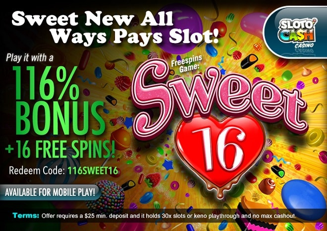 SlotoCash Casino RTG Sweet 16