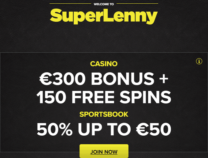 SuperLenny Casino €150 Bonus plus 150 FREE Spins