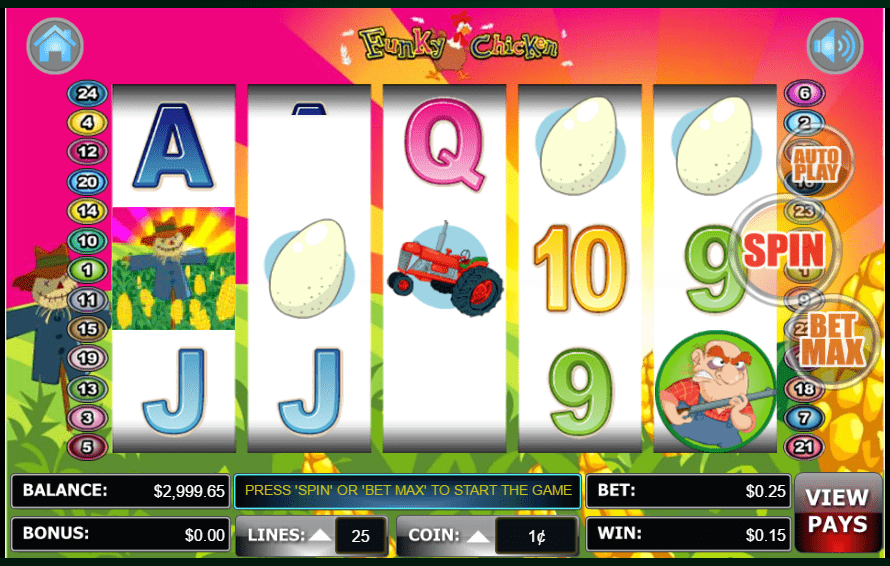 Liberty Slots 100 FREE Spins WGS Funky Chicken