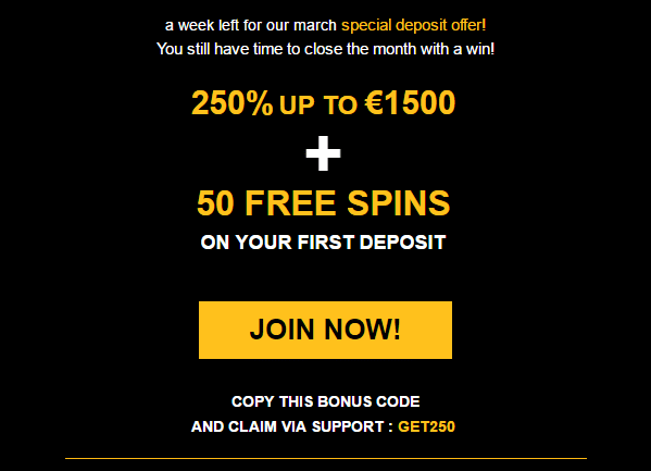 Enzo Casino 250% up to €1500 plus 50 FREE Spins