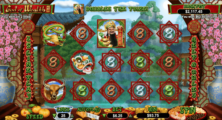 Palace of Chance Online Casino RTG God of Wealth