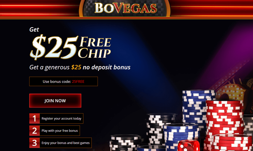 BoVegas Casino $25 No Deposit FREE Chip