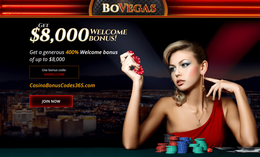 BoVegas Casino 400% Match Welcome Bonus