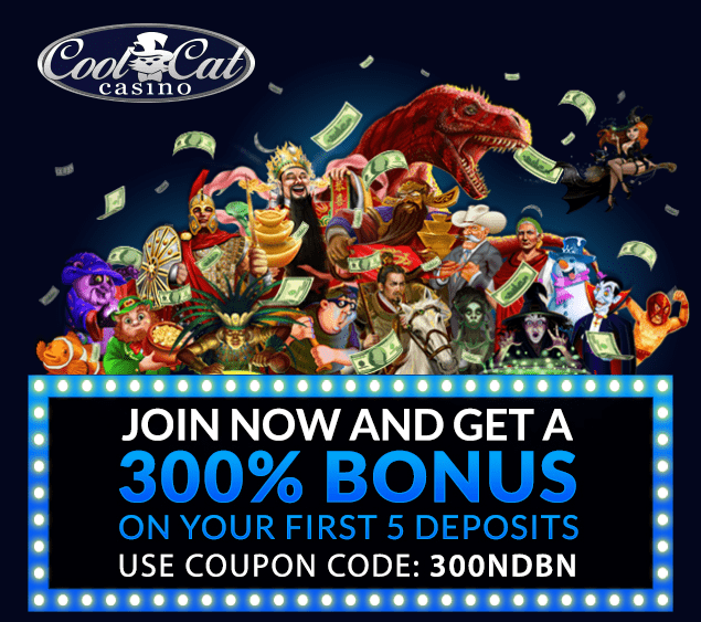 CoolCat Casino 300% No Playthrough Bonus