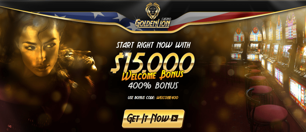 Golden Lion Casino Welcome Bonus 400% Bonus Up To $15000