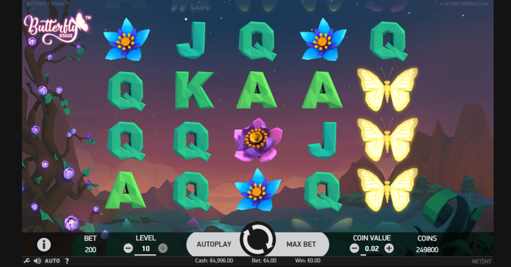 VIP Spel  Casino NetEnt Butterfly Staxx