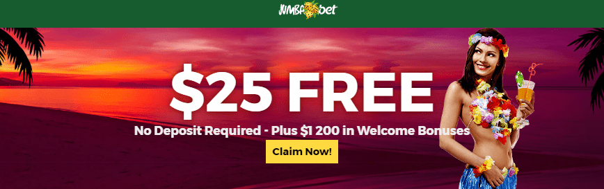 Jumba Bet $25 FREE Chips and $1200 Welcome Bonus