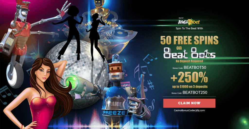 Jumba Bets Beat Bots Saucify 50 FREE Spins plus 250% Bonus