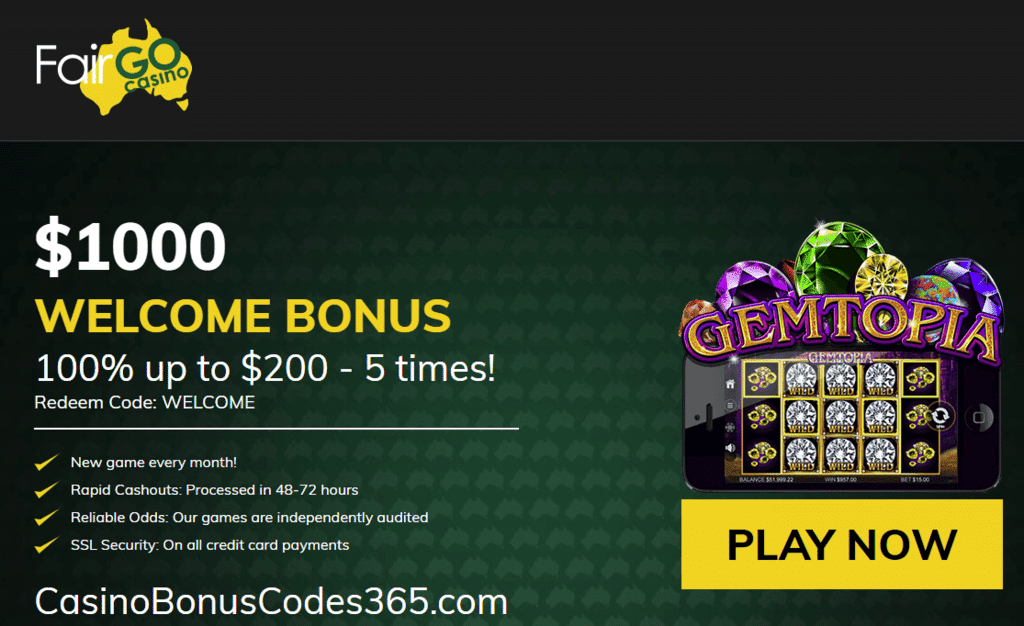 Fair Go Casino RTG Gemtopia