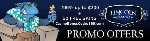 Lincoln Casino 200% up to $200 plus 50 FREE SPINS on Cool Bananas WGS