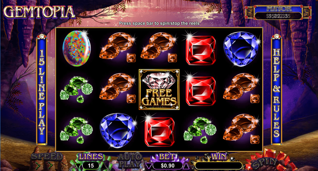 Raging Bull Casino RTG Gemtopia