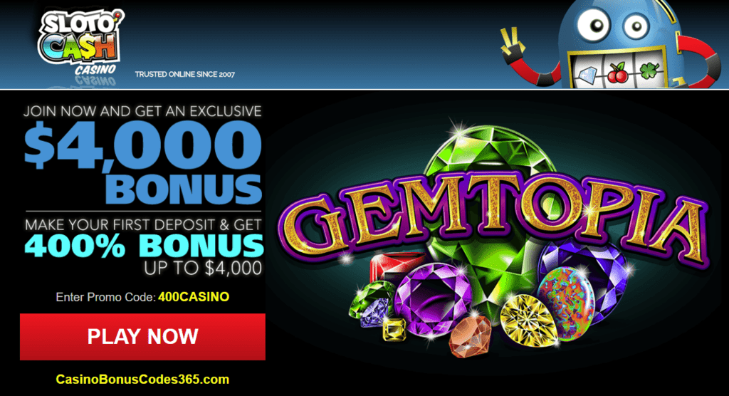 SlotoCash Casino RTG Gemtopia Welcome Bonus