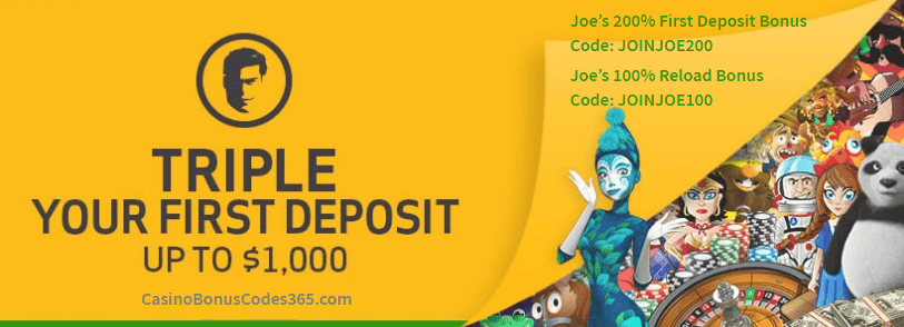 Joe Fortune Triple your first deposit bonus