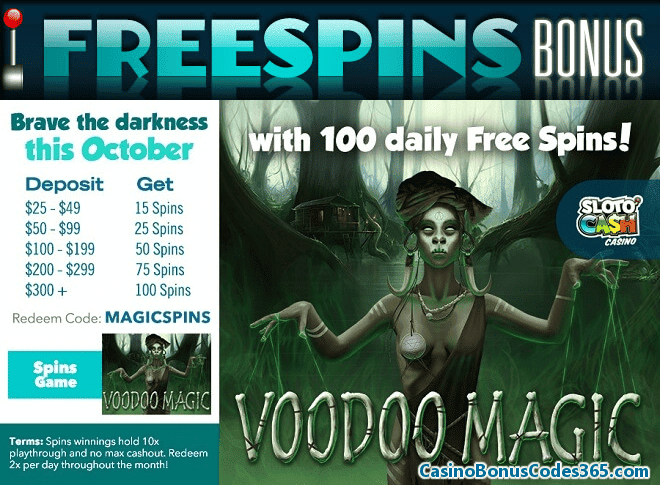 SlotoCash Casino RTG Voodoo Magic FREE Spins