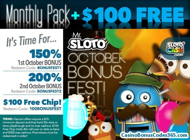 SlotoCash Casino October Bonus Fest