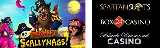 Spartan Slots Box 24 Casino Black Diamond Casino Habanero Scruffy Scallywags