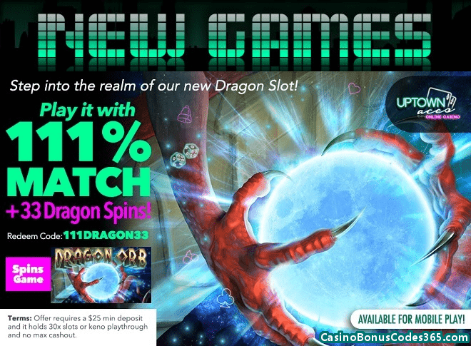 Uptown Aces RTG New Game Dragon Orb