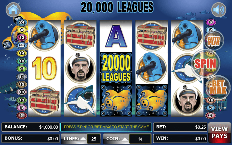 Liberty Slots 100 FREE SPINS on 20000 Leagues Casino Bonus Codes 365