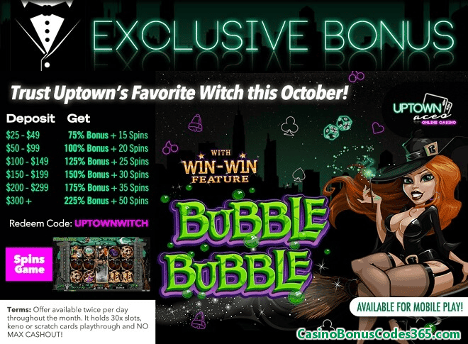 Uptown Aces Bubble Bubble FREE Spins