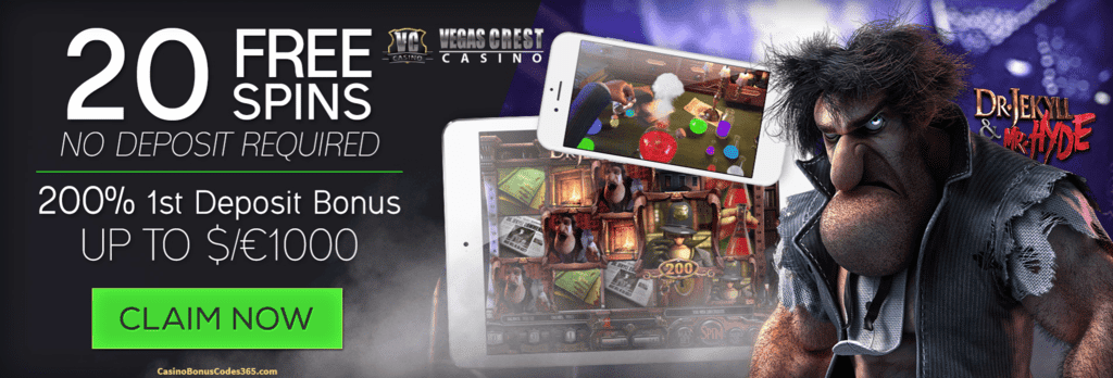 Vegas Crest Casino 200% First Deposit Bonus