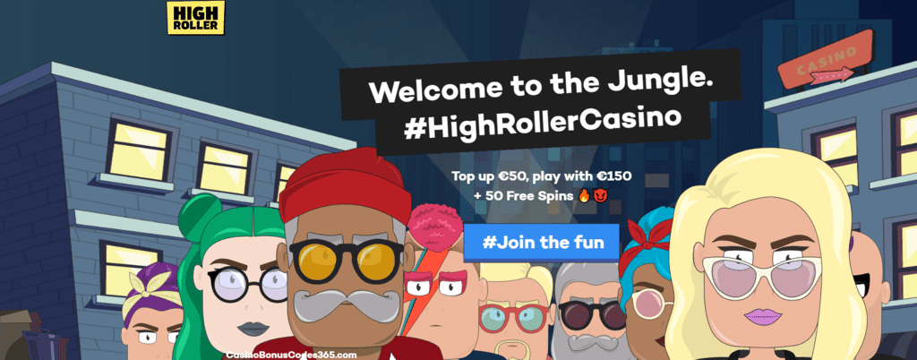 Highroller Casino 200% up to €100 plus 50 Free Spins.