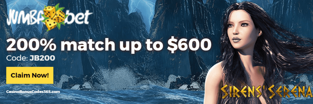 Jumba Bet Saucify Sirens Serenade 200% up to $600 Match Bonus