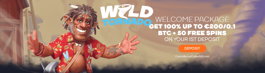 WildTornado Casino €450 Bonus plus 150 FREE Spins Welcome Package