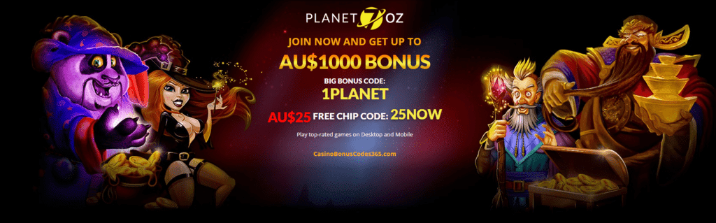 Planet 7 OZ Casino AU$1000 Bonus plus AU$25 No Deposit FREE Chips