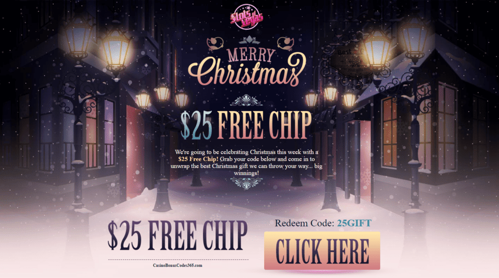 Slots of Vegas Merry Christmas $25 FREE Chips