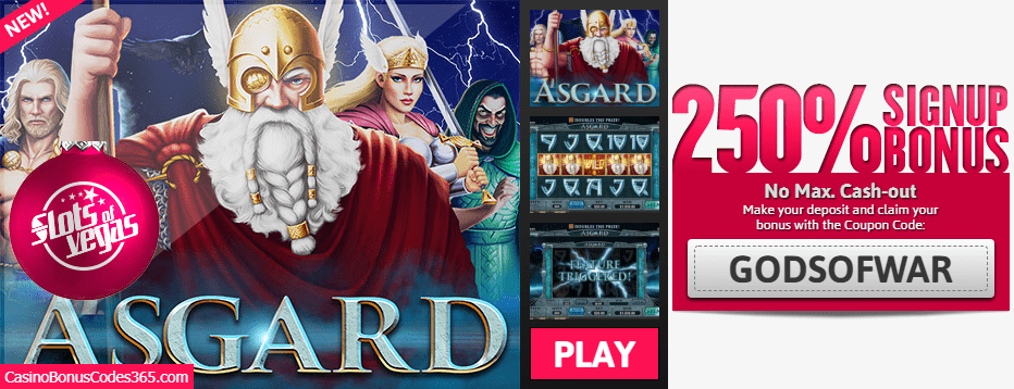 Slots of Vegas RTG Asgard 250% Sign up Bonus