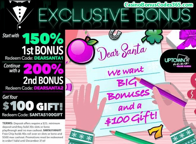 Uptown Aces Exclusive Bonus December Santa