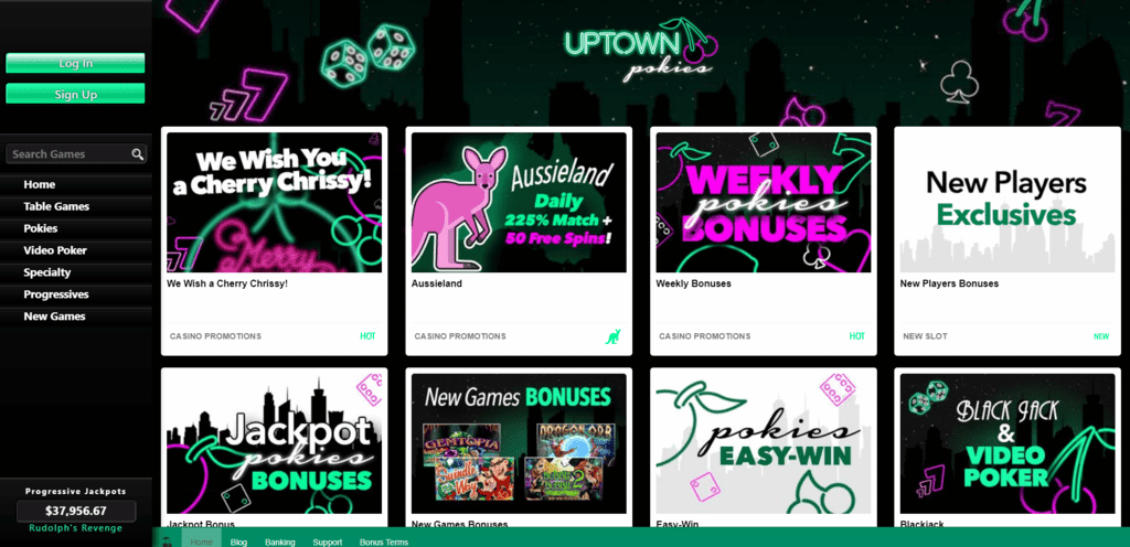 Uptown Pokies ome Page