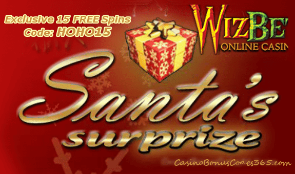 WizBet Online Casino Saucify Santas Surprise 15 No Deposit FREE Spins