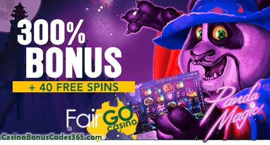 Fair Go Casino Panda Magic 300% Bonus plus 40 FREE Spins