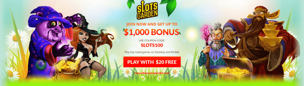 slots garden no deposit bonus codes