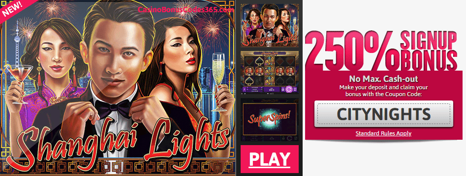 Slots of Vegas New RTG Game Shanghai Lights 250% Bonus