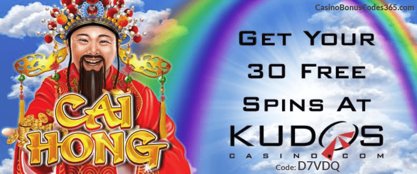 Kudos Casino 30 FREE Spins new RTG game Cai Hong