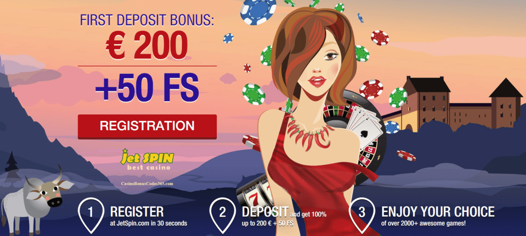 JetSpin Casino €200 50 FREE Spins First Deposit Bonus