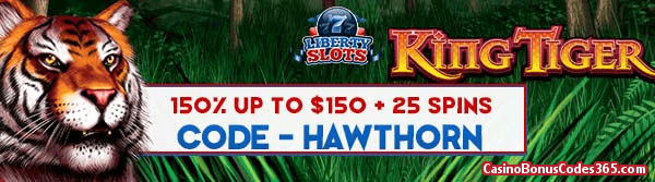 Liberty Slots 150% up to $150 plus 50 Spins