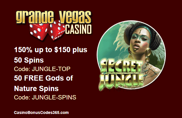 Grande Vegas Casino New RTG Game Gods of Nature Tian Di Yuan Su 150% up to $150 plus 100 Spins