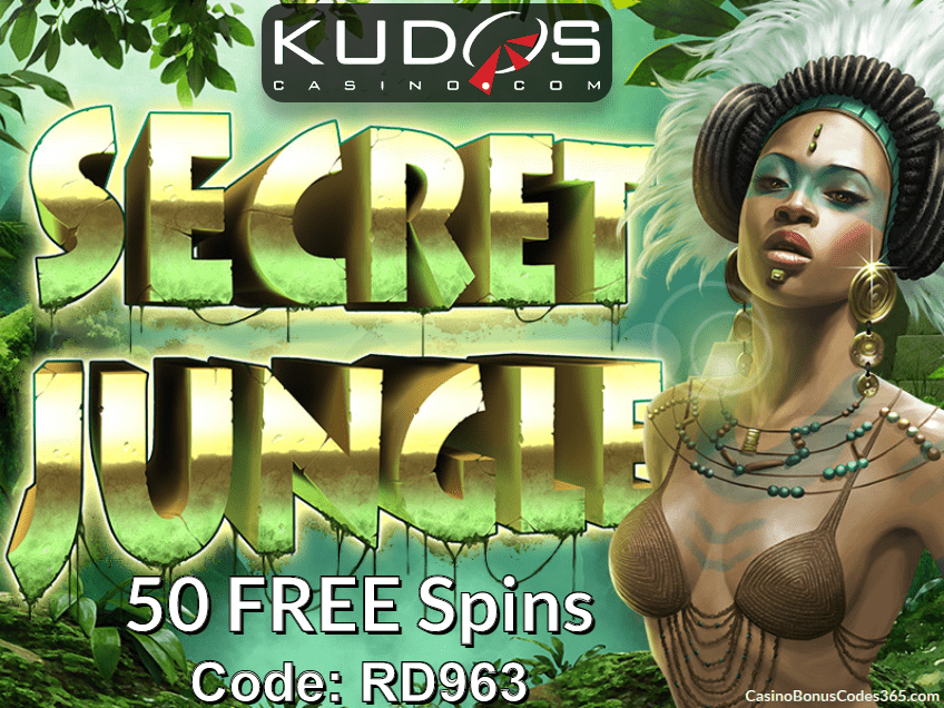 Kudos Casino 35 FREE Spins new RTG game Secret Jungle