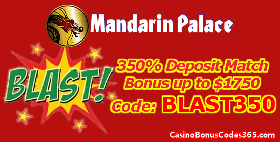 Mandarin Palace Online Casino 350% Up to $1750 Deposit Match Bonus