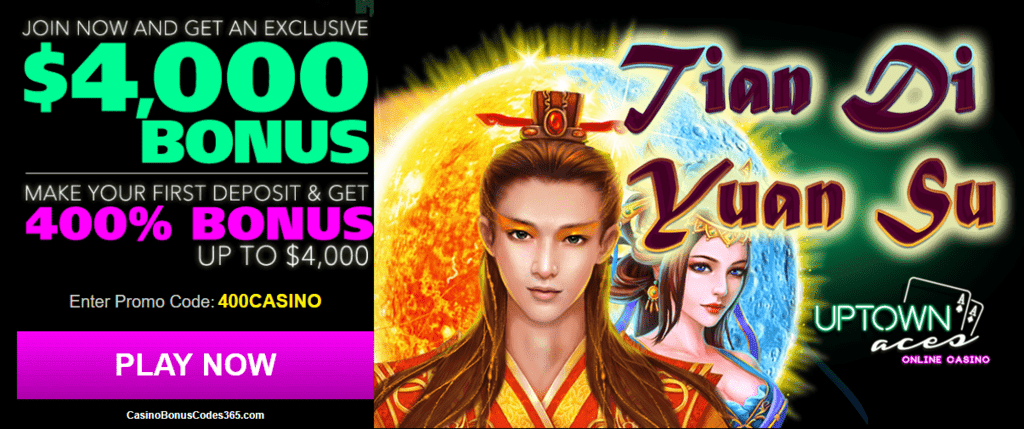 Uptown Aces RTG Tian Di Yuan Su $4000 Welcome Bonus